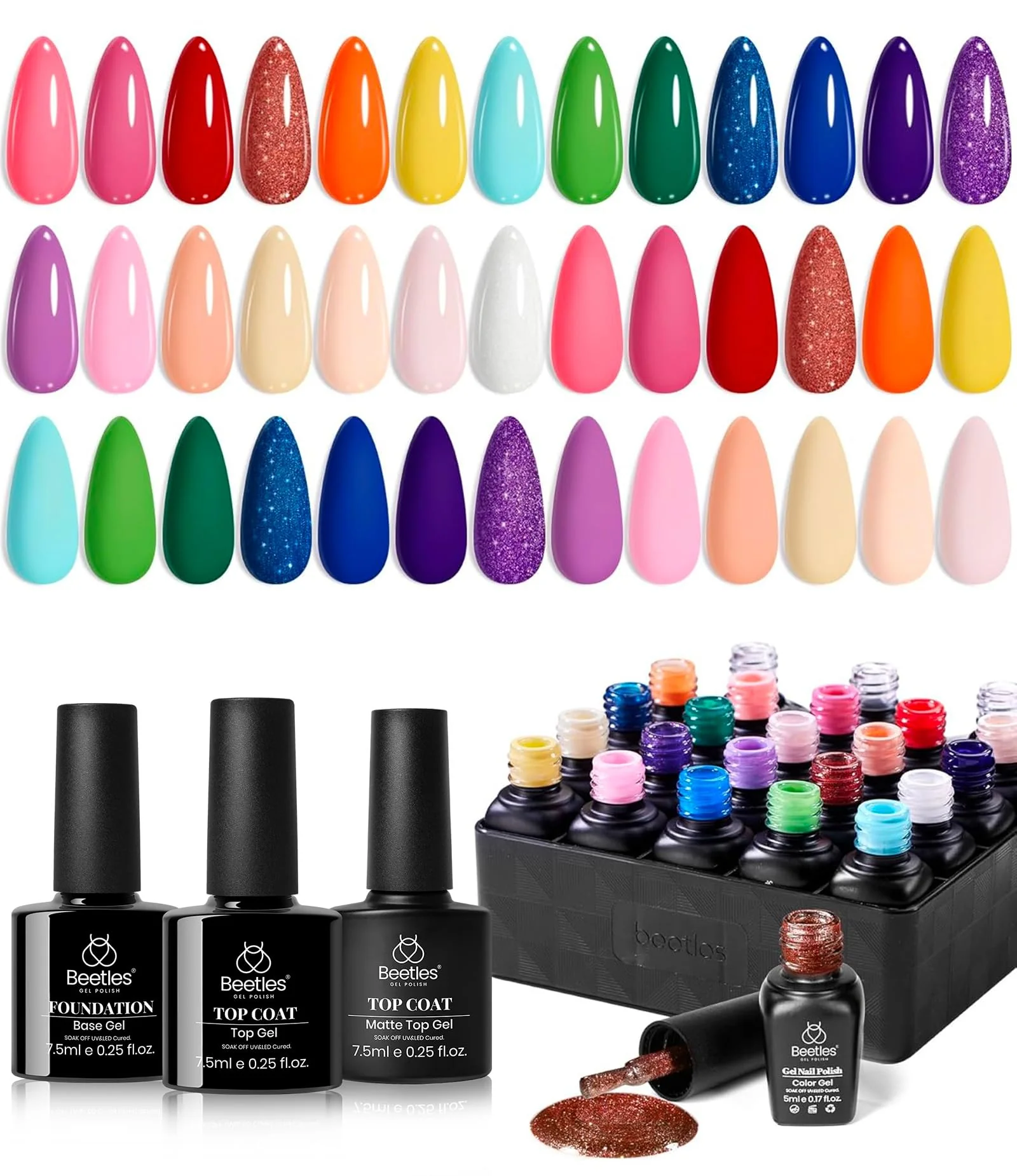 Shoujo Manga - 20 Gel Colors Set with Top and Base Coat - Image 7