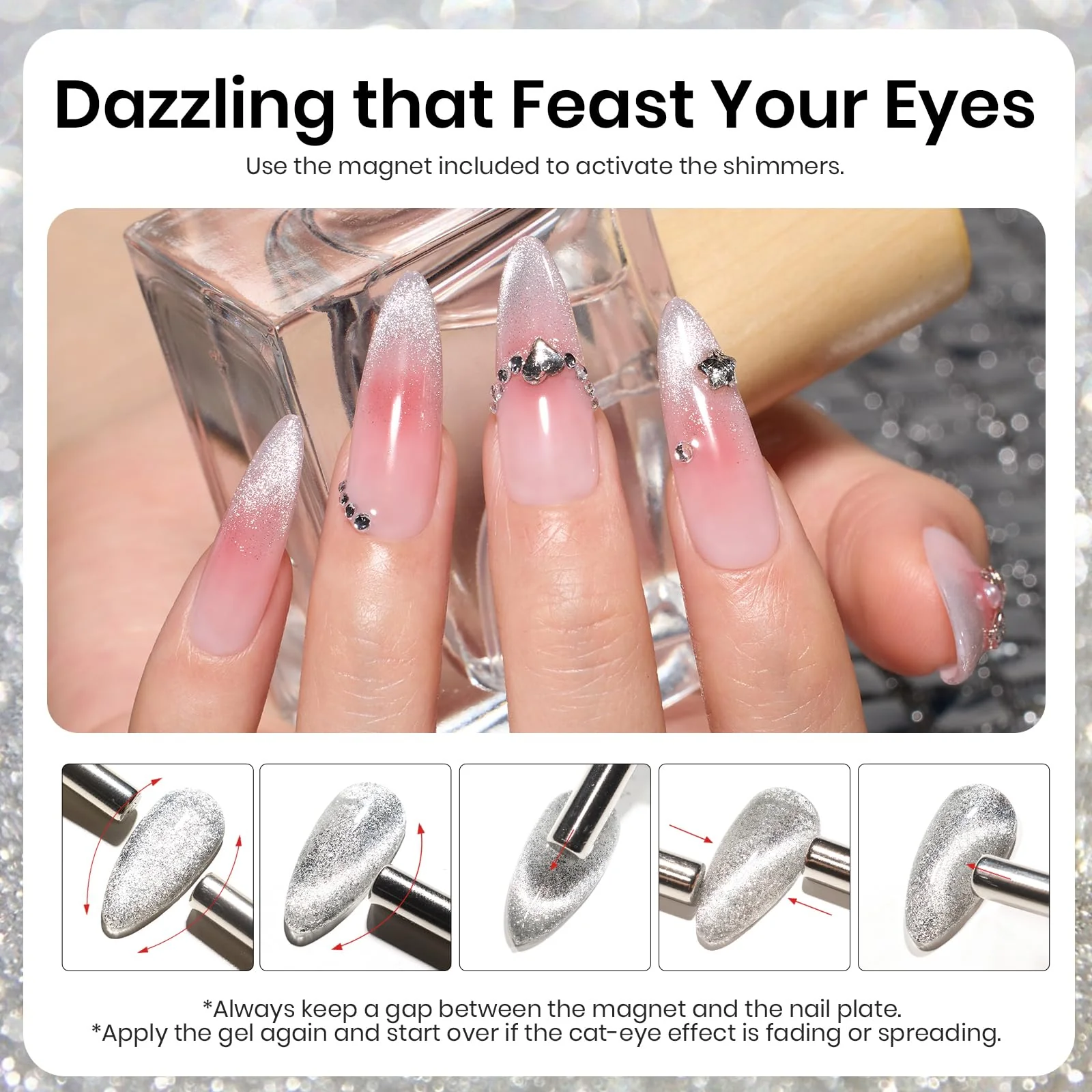 Sliver Dreamscape|9ml Gel Polish Silver Nail Colors Glitter Gel Star Nails - Image 3