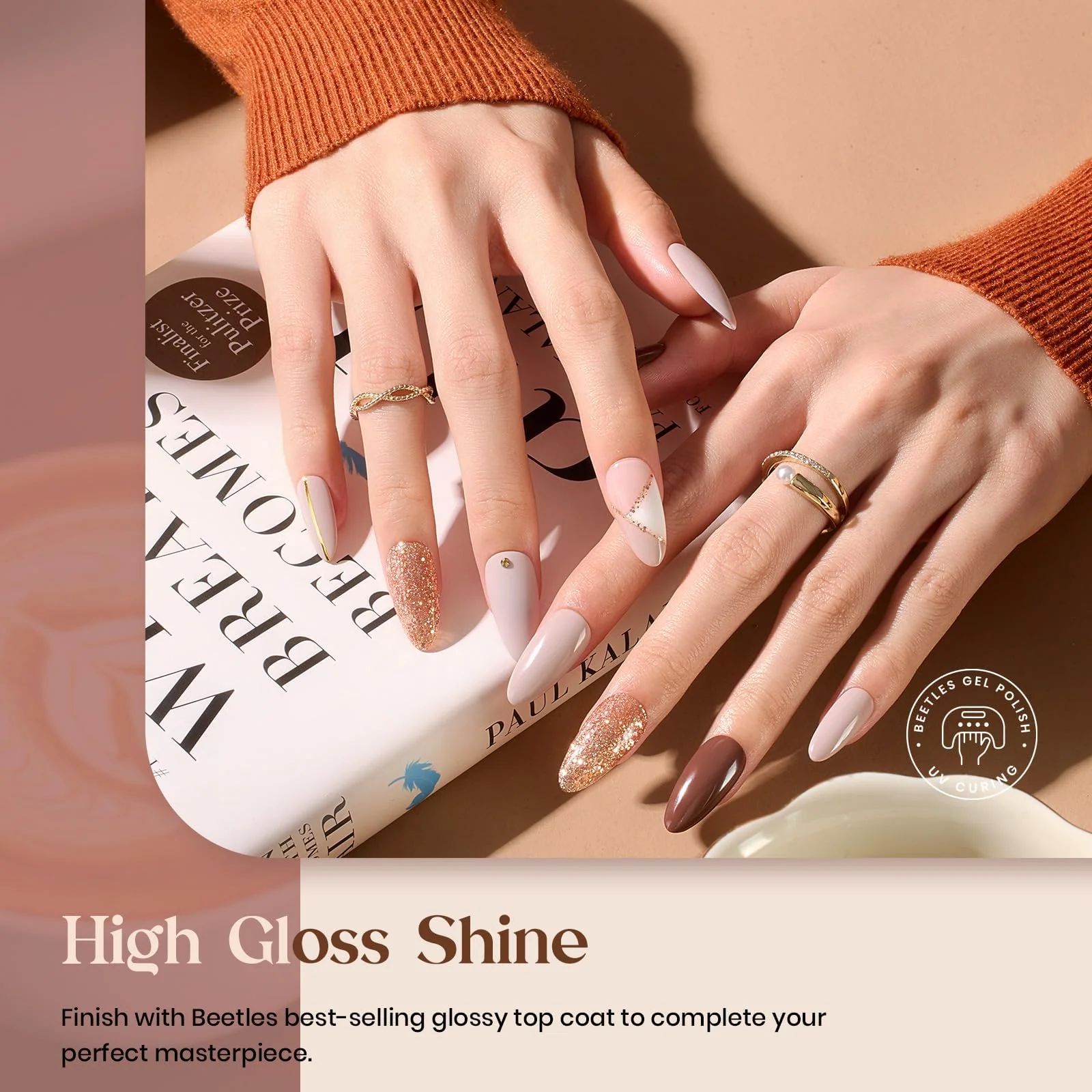 Smooth Hazelnut - 6 Colors Nails Neutral Grey Burgundy Glitter Brown Fall Gel Nail Polish - Image 4
