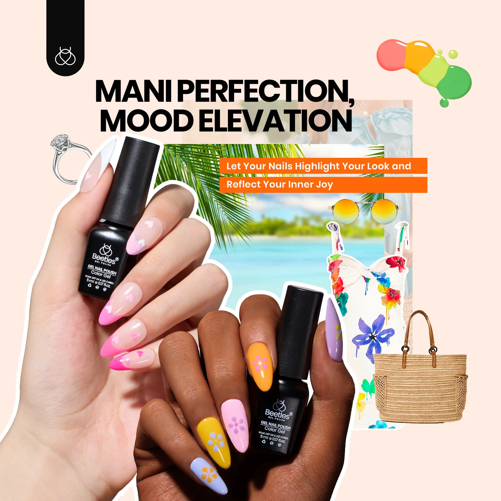 Beetles Gel Nail Starter Kit Chic Outfits Beauty Kit 45 Colors 76Pcs All-in-One Mani Kit - Image 6