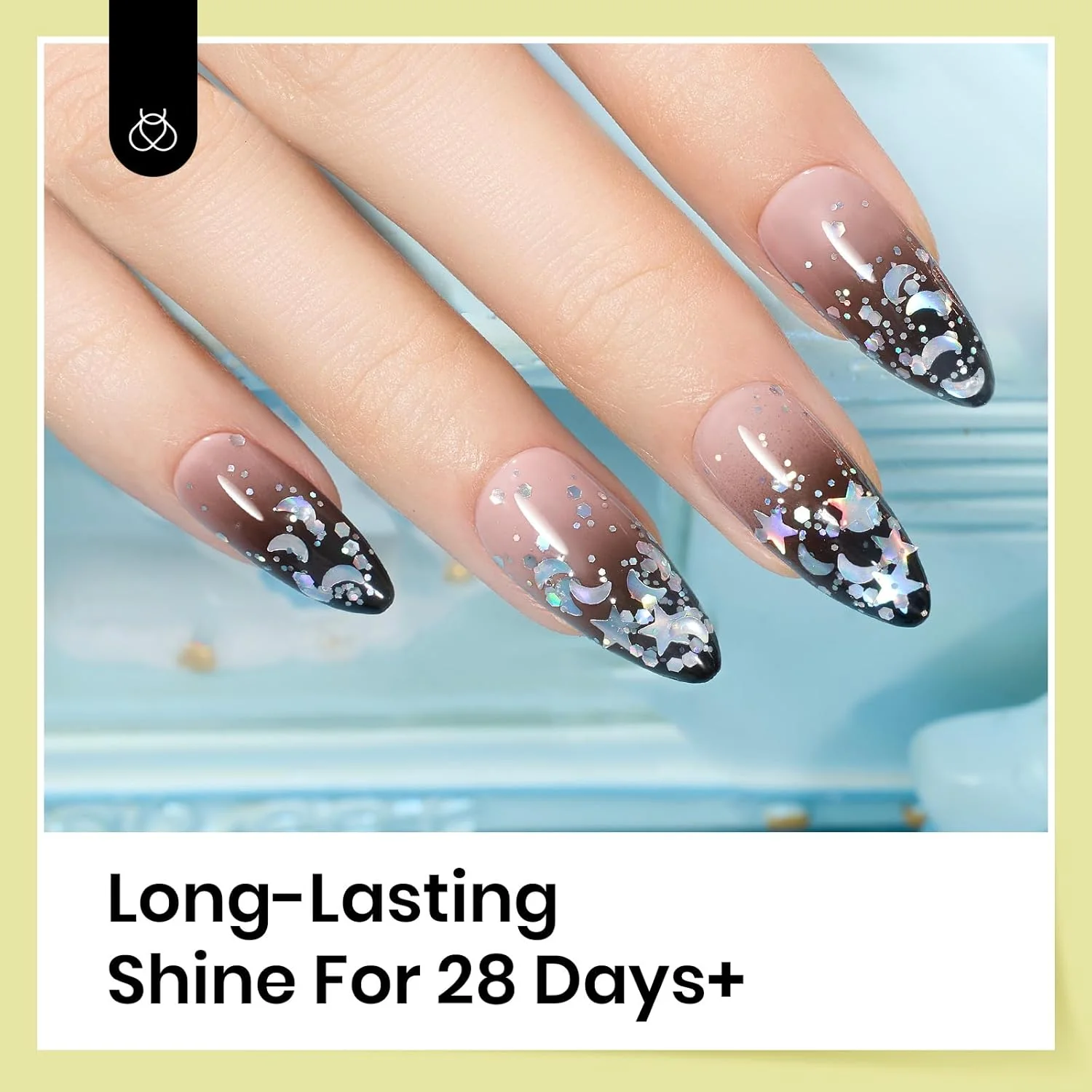 Stars Moon Halo | Beetles Silver Glitter Top Coat 15ML - Image 4