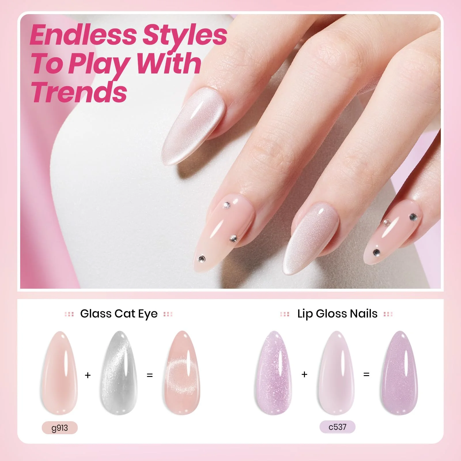 Translucent Tinted Crystal Finish 20 Colors Jelly Nude Nail Gel Nail Polish Set - Image 5