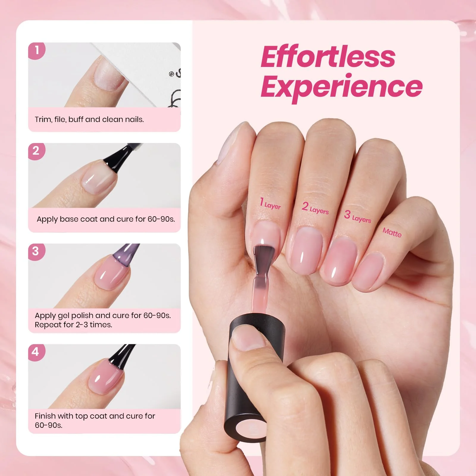 Translucent Tinted Crystal Finish 20 Colors Jelly Nude Nail Gel Nail Polish Set - Image 7