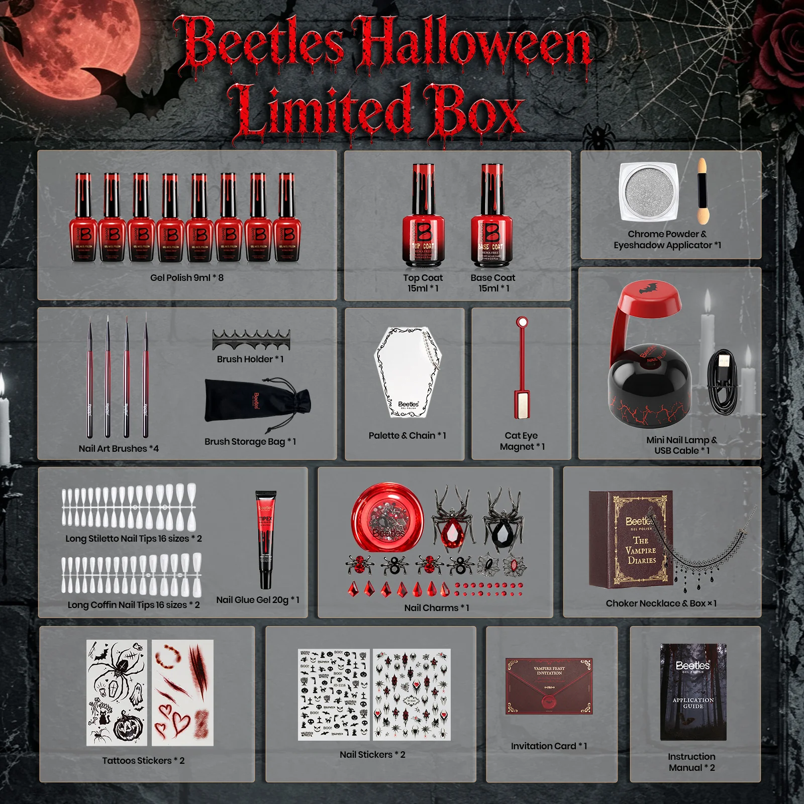 Vampiric Feast - Beetles Halloween HEMA-Free & TPO-Free Nail Kit 2026 Limited Edition Gift Box - Image 4