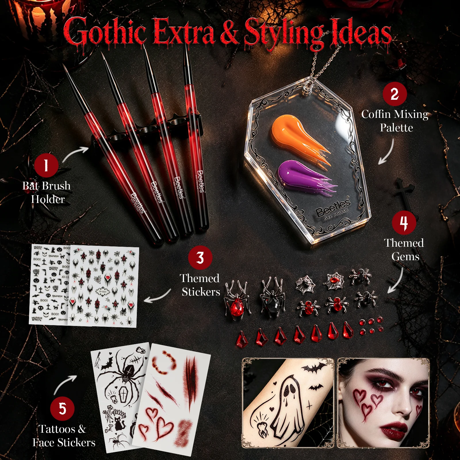 Vampiric Feast - Beetles Halloween HEMA-Free & TPO-Free Nail Kit 2026 Limited Edition Gift Box - Image 7