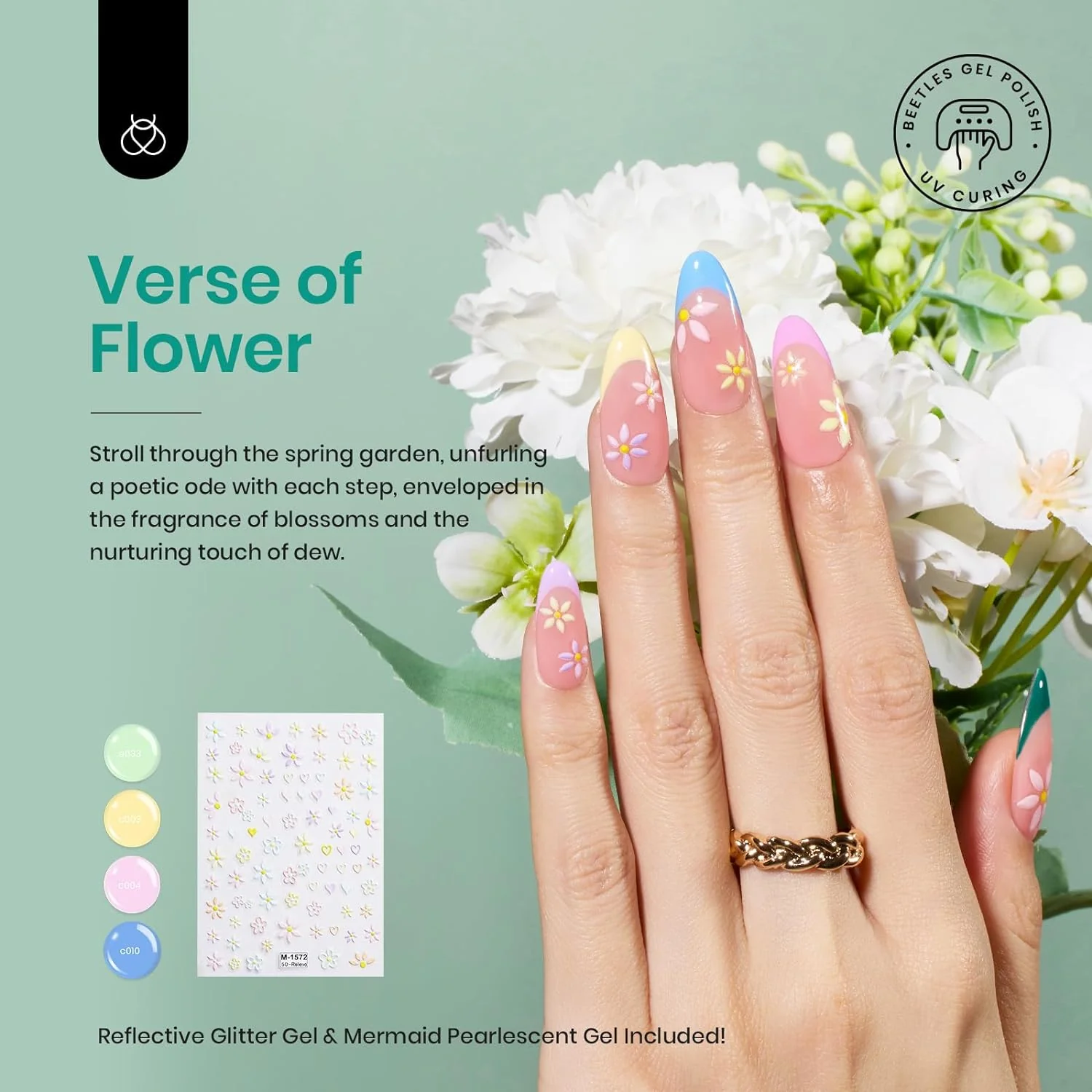 Verse of Flower | 36 Nail Gel Polish Colors Nails with Base Top Coat and Gift Box- 5ml/Each Gel Colors - Image 3