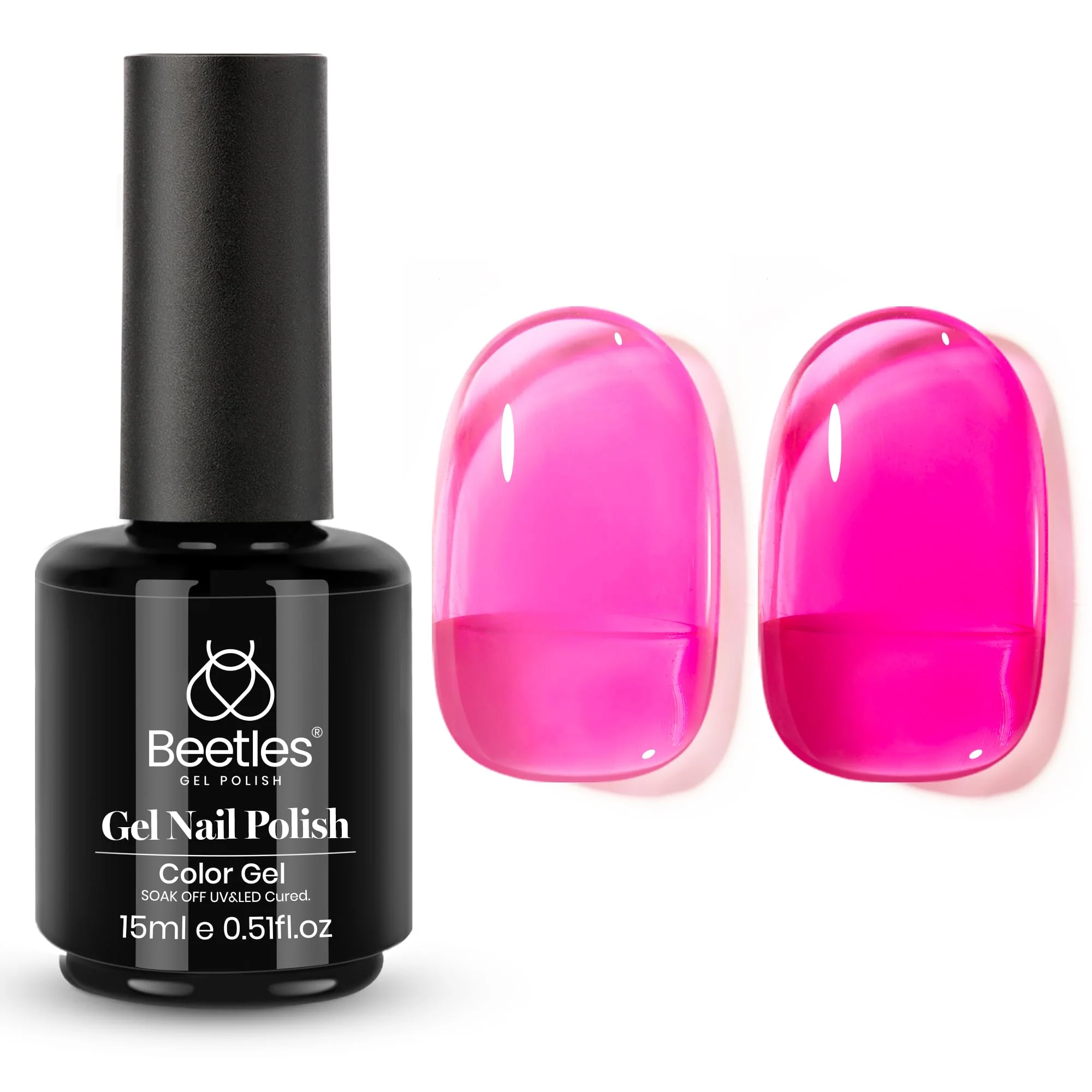 Vibrant Night |15ml Nails Neon Hot Pink Jelly  Gel Polish - Image 4